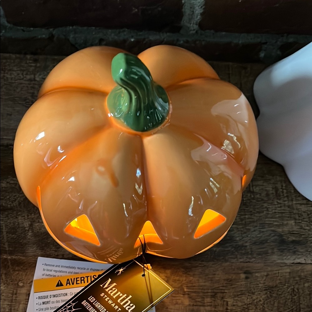 Martha Stewart White and Orange Halloween Decor Accents - Picture 4 of 7